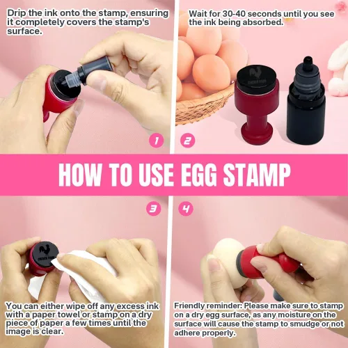 Miniatura 5 de ORYG Sellos de huevos personalizados, sello de huevo personalizado de larga duración, marcadores de diseño increíble, sellos de huevos grandes