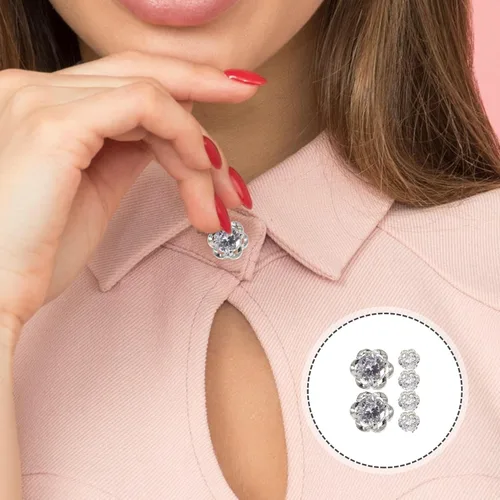 Miniatura 2 de EXCEART 6 piezas de botones azules Jean pequeños adornos de diamantes de imitación para decoración de manualidades