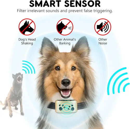 Miniatura 5 de Collar Antiladridos para Perros, Svtrat Collar Antiladridos Inteligente para Perros Pequeños, Medianos y Grandes con 4 Modos de Entrenamiento y 7