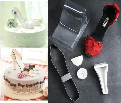 Miniatura 3 de FOUR-C Moldes de silicona para dulces de fondant de flores, moldes de chocolate, proyectos de manualidades de arcilla polimérica y moldes de Zapato