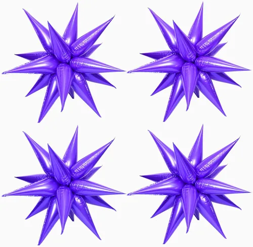Miniatura 14 de 50 globos de papel de aluminio rojo con forma de cono de estrella – globos de Mylar de explosión de 26 pulgadas, 12 puntos 3D Starburst para 26