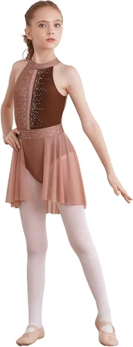 Miniatura 38 de CHICTRY Kids Girls Sparkly Rhinestone Ballet Gymnastics Leotards Modern Lyrical Dance Costume