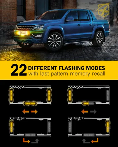 Miniatura 3 de Xprite Luz estroboscópica de matrícula de 36 LED, luces estroboscópicas delanteras/traseras con bandera de EE. UU., 22 modos de parpadeo, luz
