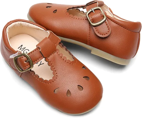 Miniatura 4 de DADAWEN - Zapatos de correa de vestir planos para niña, clásicos, para usar con el uniforme escolar