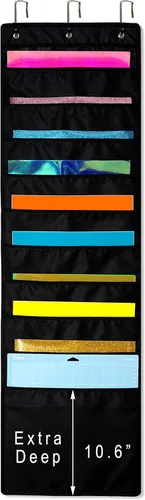 Organizador colgante, almacenamiento de papel de 12 x 12 pulgadas, soporte de vinilo de bolsillo profundo, para cartulina, álbum de recortes, papel