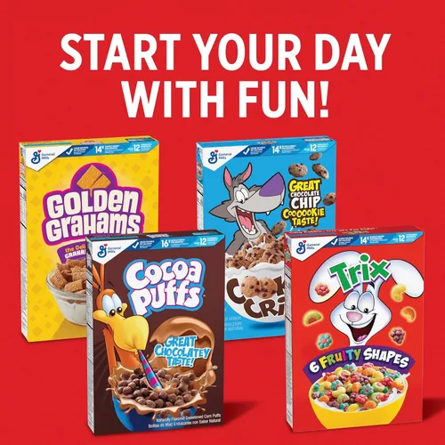 Miniatura 9 de Trix Cereal de desayuno afrutado, 6 formas afrutadas, grano entero, tamaño familiar, 16.1 onzas