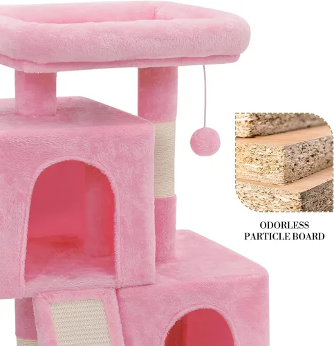 Miniatura 4 de Athena Collection Árbol pequeño para gatos, moderna torre de árbol para gatos de 34 pulgadas con poste rascador 2 plataforma de actividades