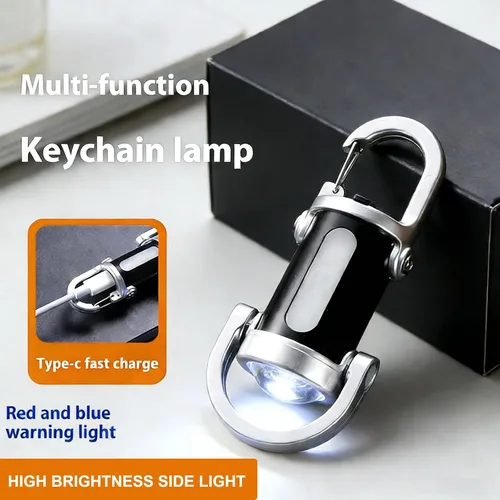 Miniatura 5 de 2 mini linternas de llavero, linterna recargable USB brillante portátil con múltiples modos de luz impermeables para senderismo, campamento, caminar