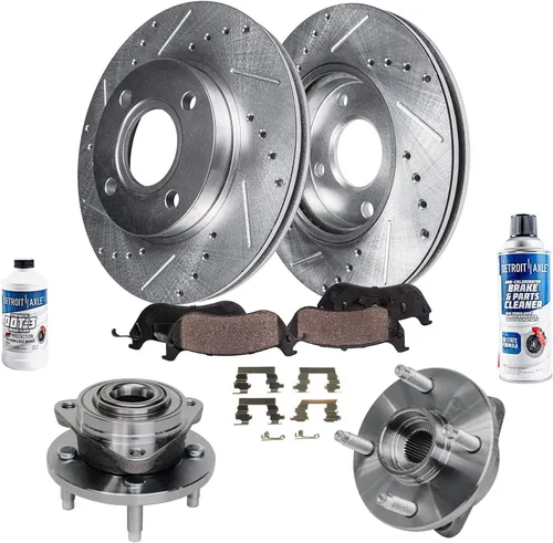Miniatura 59 de Detroit Axle - Rotores de freno para Ford 2013-2019 Explorer Taurus Flex Lincoln MKT MKS, rotores de freno de disco ranurados perforados de repuesto