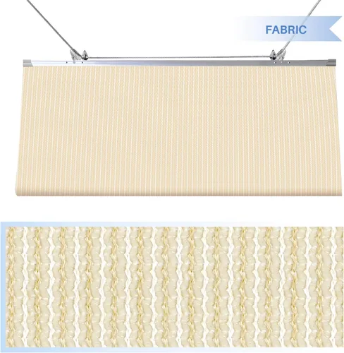 Miniatura 4 de E&K Sunrise - Toldo retráctil para pérgola, cubierta de sombra, toldo colgante de alambre deslizante, tela de sombra de repuesto, pantalla ondulada