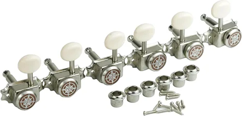 Miniatura 5 de Guyker Afinadores de bloqueo de guitarra (3L + 3R con manecillas) – Clavijas vintage de lujo, clavijas de llave de afinación, piezas de repuesto