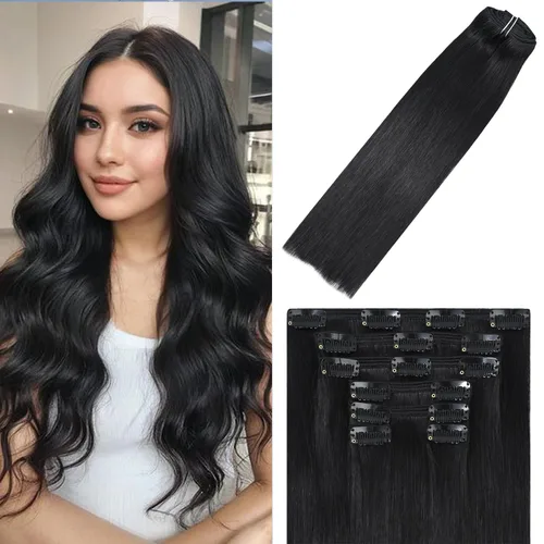 Miniatura 33 de WindTouch - Extensiones de cabello humano Remy con pinzas, color rubio decolorado combinado con balayage, para cabello rubio, 2.47 onzas, N.°