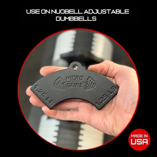 Miniatura 4 de Micro Gainz - Accesorio magnético de peso de 1.25 libras para mancuernas ajustables estilo Nuobell, elige 2 o 4 placas de peso magnéticas, ideal