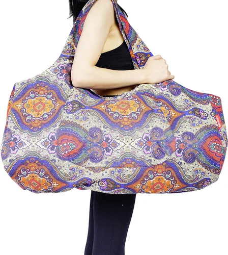 Aozora Bolsa para esterilla de yoga grande con bolsillos para tapetes con bolsillos de almacenamiento multifuncionales, ligera y duradera