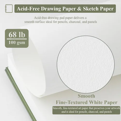 Miniatura 3 de Cuaderno de bocetos para niños, pequeño cuaderno de bocetos, cuaderno de bocetos de 5.5 x 8.5, paquete de 1 (68lb/100gsm), 100 hojas de bloc