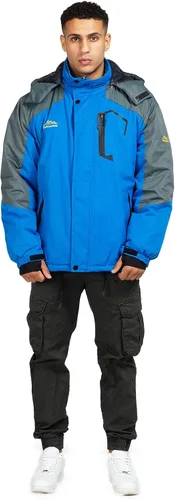 Miniatura 4 de CorBuyit Chaqueta de esquí con capucha para hombre, abrigo impermeable de invierno para nieve