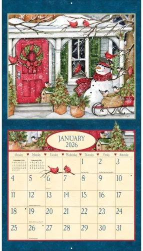 Miniatura 3 de Lang Heart & Home 2026 Calendario de pared – 34 cm × 30.5 cm, calendario de 12 meses con encuadernación grapada, arte en relieve de lino de Susan