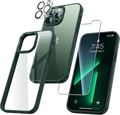 Miniatura 18 de UniqueMe [Diseño 5 en 1 para iPhone 13 Mini ase, paquete de 2 protectores de pantalla de vidrio templado + 2 protectores de lente de cámara