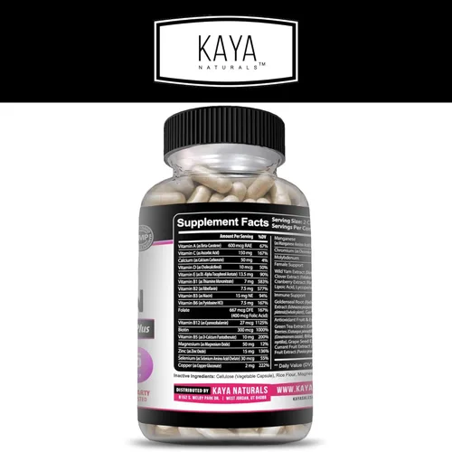 Miniatura 2 de Kaya Naturals Multivitamínico, antioxidante saludable en general y apoyo inmunológico, vitaminas A, D, C, E, biotina, ácido fólico y multimineral