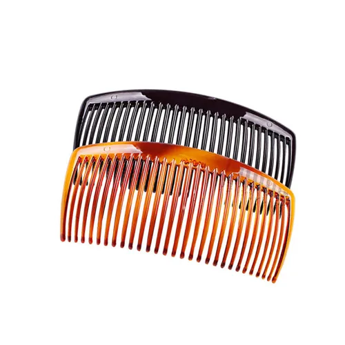 Miniatura 2 de Fodattm 4 peines laterales de cabello negro y marrón con dientes, accesorios franceses para el cabello, pinza para el cabello para mujeres y hombres