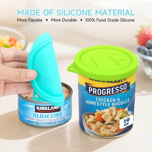 Miniatura 3 de 4 tapas de silicona para latas de 3.4 pulgadas para Hunt's Starkist Kirkland Progresso Can, cubierta de sellado hermético para conservas