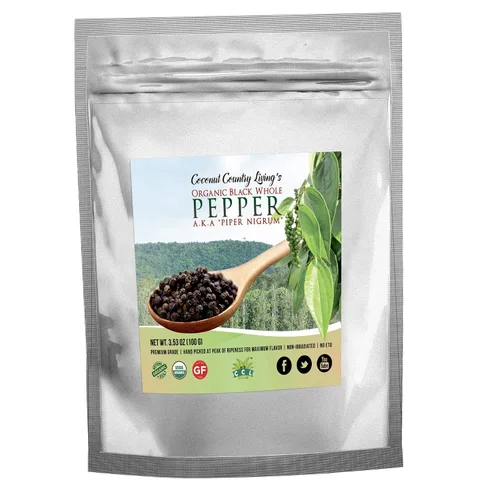 Miniatura 8 de Granos de pimienta negra entera orgánica para recambio de molinillo – 16 onzas / 1 libra, pimienta negra entera de primera calidad, especias