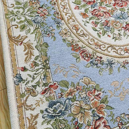 Miniatura 4 de Ukeler - Alfombra rústica con diseño floral para sala, dormitorio, comedor, Country rústico, Azul Country A-country Azul
