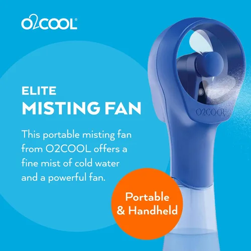 Miniatura 2 de O2COOL Elite Ventilador de nebulización de agua portátil con batería (azul)