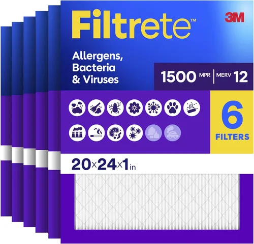 Miniatura 27 de Filtrete Filtro de aire para horno de CA de 17.5x23.5x1, MERV 12, MPR 1500, CERTIFICADO amigable para asma y alergias, filtro de limpieza de aire