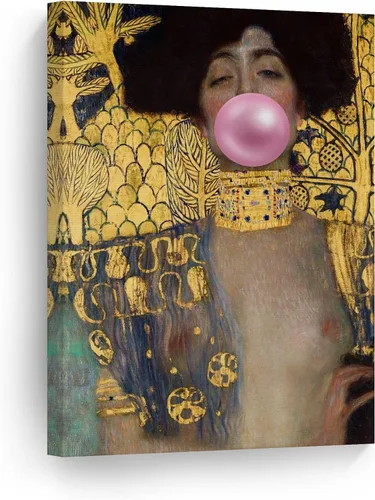 Miniatura 22 de Smile Art Design Obra maestra de Leonardo Da Vinci Mona Lisa - Lienzo impreso en lienzo con diseño de chicles rosados, pinturas famosas, arte