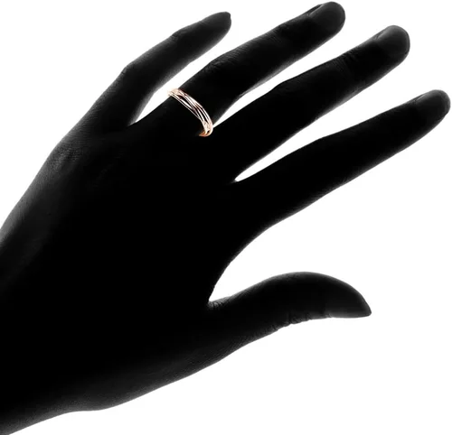 Miniatura 3 de Hoops & Loops Anillo de plata de ley 925 altamente pulida, triple entrelazado, delgado, ajuste cómodo, anillo de boda trenzado tres en uno