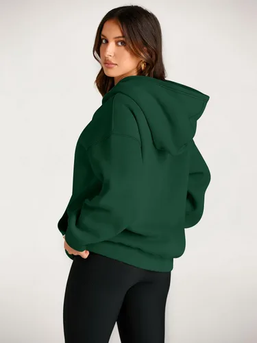 Miniatura 4 de EFAN - Sudadera con capucha para mujer - Sudadera de vellón sobredimensionada con mangas largas para otoño e invierno, ropa de moda inspirada