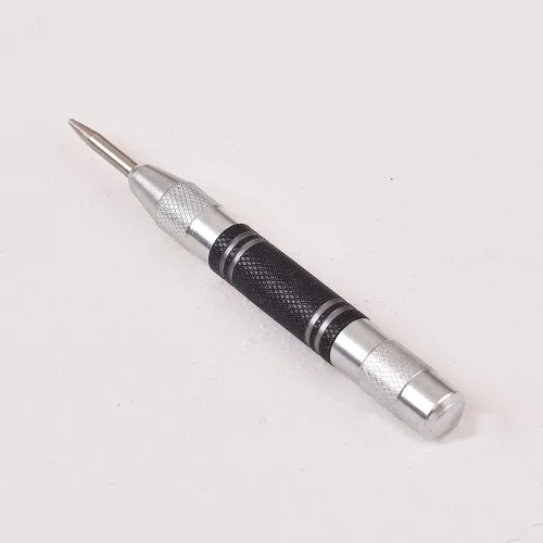 Miniatura 2 de Punzón central automático, paquete de 2, perforador central de 5 pulgadas con resorte, tensión ajustable, con 2 puntas de repuesto