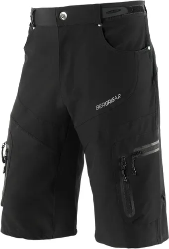 Miniatura 11 de BERGRISAR Pantalones cortos de ciclismo para hombre, corte holgado, con 6 bolsillos