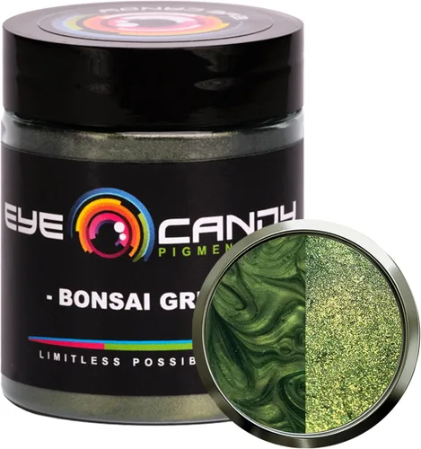 Pigmentos Eye Candy Pigments Premium Green Mica Powder – Bonsai Green (0.88 oz) – para epoxi, resina, jabón, pintura, carpintería, vertido acrílico,