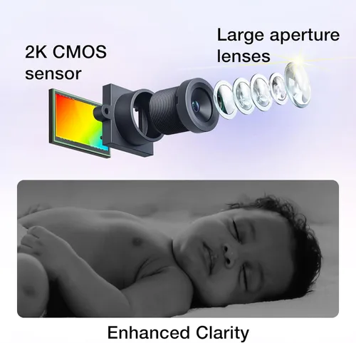 Miniatura 5 de VTech Smart WiFi Baby Monitor, 2 cámaras para gemelos y dos habitaciones – Pantalla dividida de 7 pulgadas, sensor 2K, visión gran angular