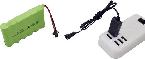 Miniatura 3 de Batería recargable AA de 7.2V 2800mah con enchufe SM-2P con cable de carga USB para Huina 1550 550 RC Excavadora Coche Camión Ingeniería Car TR-211