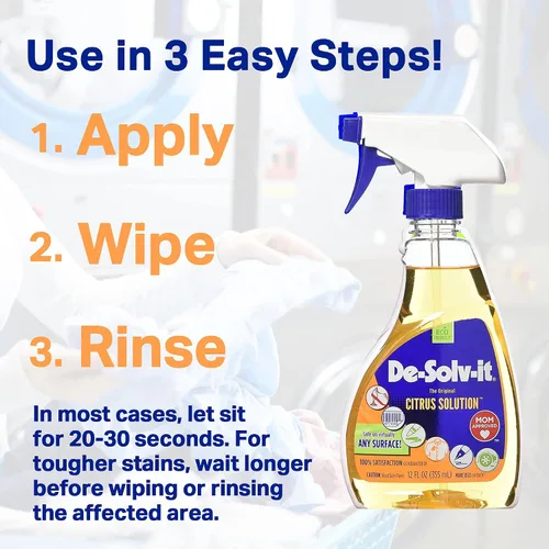 Miniatura 4 de Orange-Sol De-Solv-It Citrus Solution - Spray quitamanchas para ropa, madera, vidrio, removedor de manchas y olores para ropa, espray