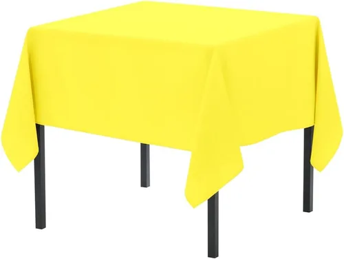 Miniatura 130 de Pomp Mantel Premium de Poliéster de 60" x 84" en Color Amarillo Plátano Tela Fácil de Cuidar, Resistente a Arrugas y Manchas Para Mesa Banana