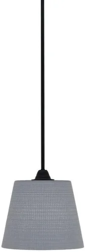 Miniatura 304 de Toltec Lighting Paramount - Mini colgante de 1 luz en acabado negro mate con cristal de arte perla de 7 pulgadas y estilo negro