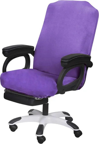 Miniatura 14 de SARAFLORA Paquete de 2 fundas para sillas de oficina, fundas elásticas para sillas de escritorio, fundas extraíbles para silla de oficina con Negro