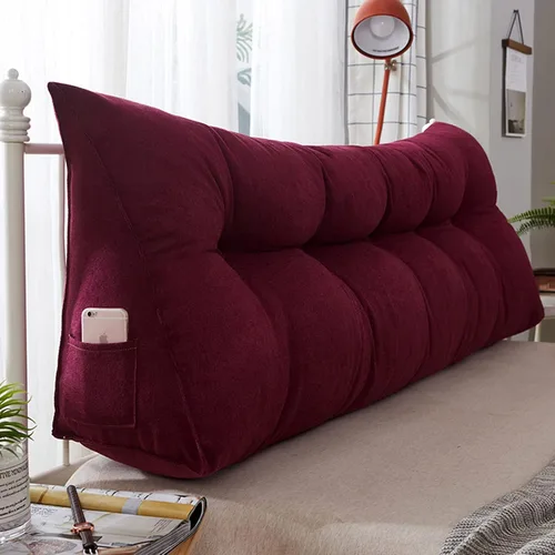 Miniatura 14 de Almohada triangular para cabecero, almohada de cuña de lectura, cojín de cabecero, almohada de respaldo para día, cama, litera, funda extraíble Negro