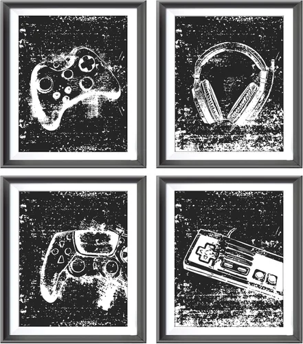 Miniatura 8 de AEHIE Kids Boys Gaming Room Wall Art Poster Prints for Teen Boys Bedroom Playroom Game Room Decor, Cool Kids Club Eat Sleep Game Repeat Decorations