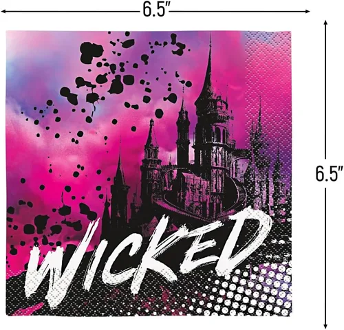 Miniatura 2 de Unique Disney Descendants 3 servilletas de papel multicolor "WICKED" (paquete de 16) – Servilletas vibrantes y ecológicas, perfectas para fiestas