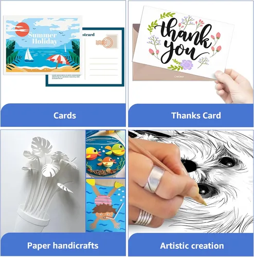 Miniatura 7 de 40 hojas de papel de cartulina blanca, papel de impresora de cartulina de 5 x 7, cartulina de 80 lb/230 GSM, papeles de impresión gruesos pesados