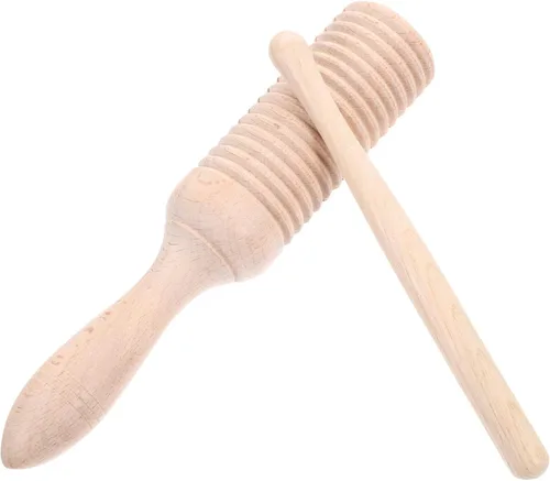 Miniatura 3 de Guiro Instrumento 1 Unidades de Instrumento de Percusión Guiro de Madera Bloque de Tono Instrumento Musical Instrumento de Madera Pandereta