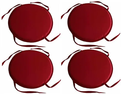 Miniatura 14 de Womenyiaor Juego de 4 cojines redondos para sillas para interiores y exteriores, con lazos, juego de bistró, almohadillas para sillas de comedor