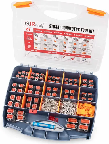 Miniatura 9 de JRready ST6331 Kit de conectores Deutsch, conectores DTM impermeables de 2, 3, 4, 6, 8, 12 pines, tamaño 20 contactos estampados (16-22 AWG)
