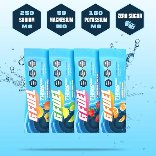 Miniatura 4 de G Fuel Electrolitos en polvo para hidratación y concentración instantáneas Paquete variado de electrolitos sin azúcar de limón, naranja