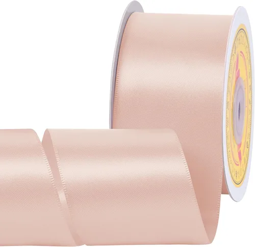 Miniatura 38 de Cinta de satén blanca antigua de doble cara de 1-1/2 pulgadas x 50 yardas, cinta de poliéster para envolver regalos, día de San Valentín, bodas